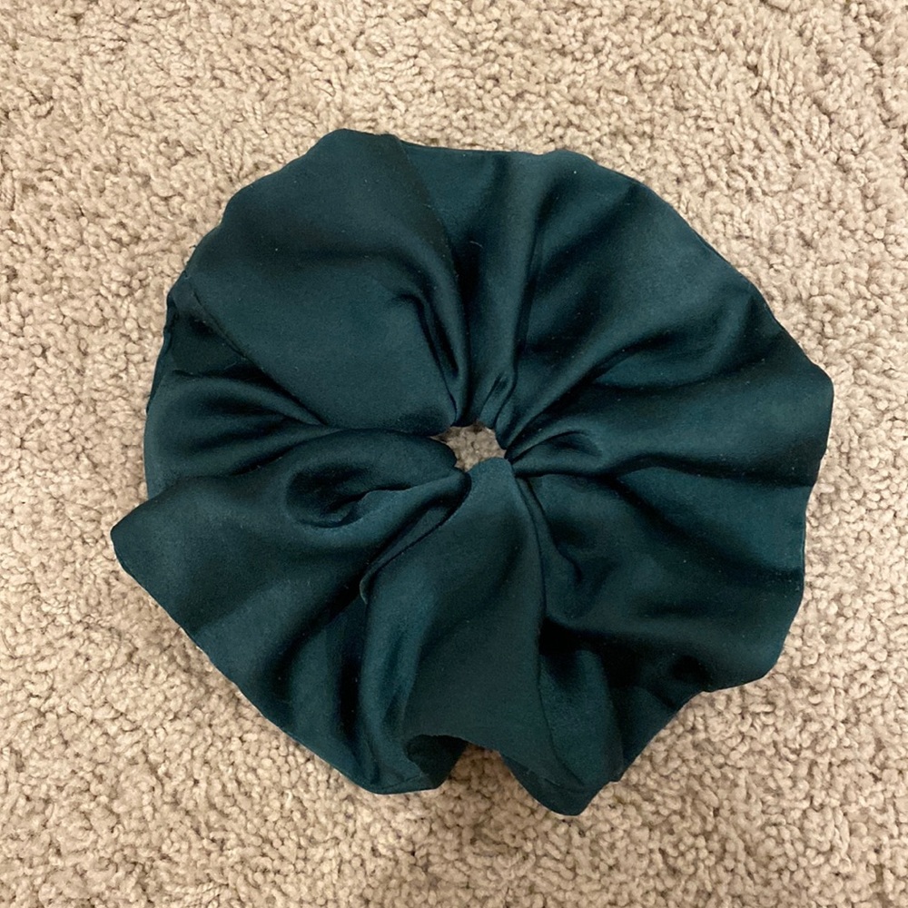 Free People forest green Super Satin Scrunchie